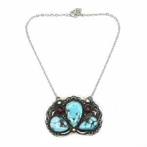 Artisan Signed Lindsay Y Benally Golden Hills Turquoise & Purple Spiny Necklace